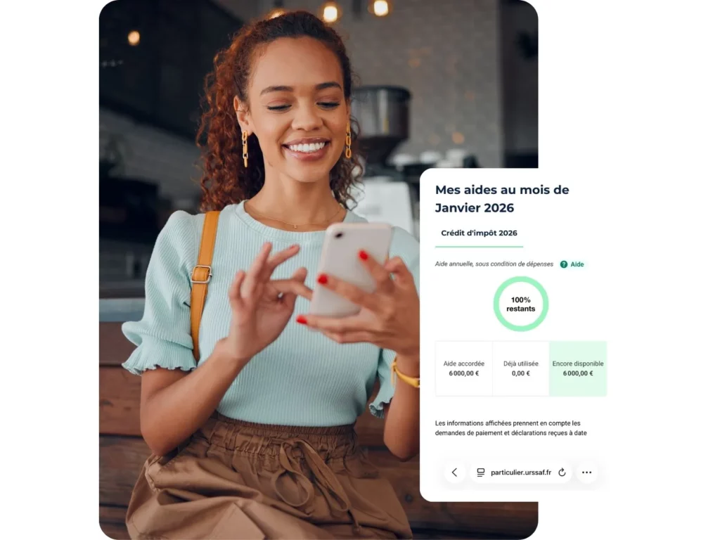 Consultation de l’avance immédiate du crédit d’impôt pour un service de ménage régulier à domicile en outre-mer.